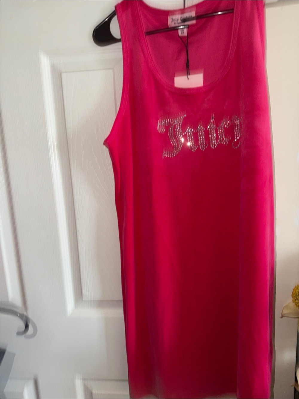 Juicy Couture Fuchsia Rhinestone Logo Midi Tank Dress